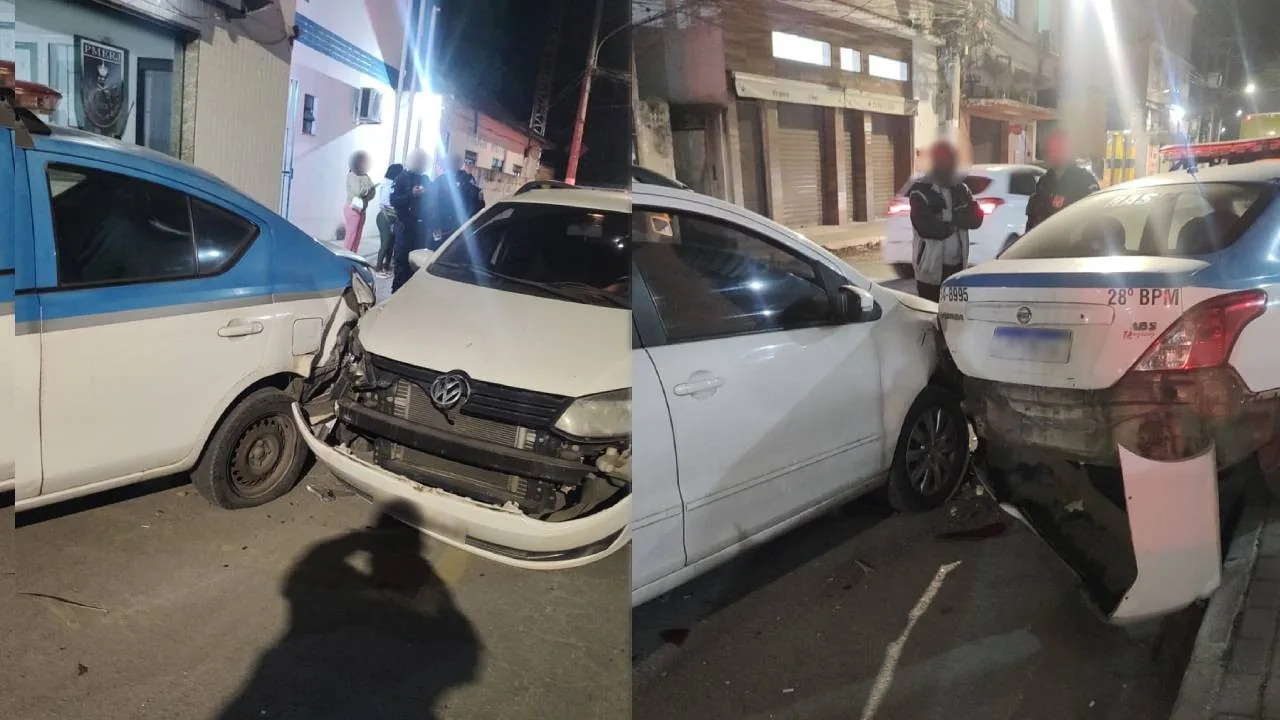 Motorista de 63 anos colide com viatura da PM em Barra Mansa após 'apagão'