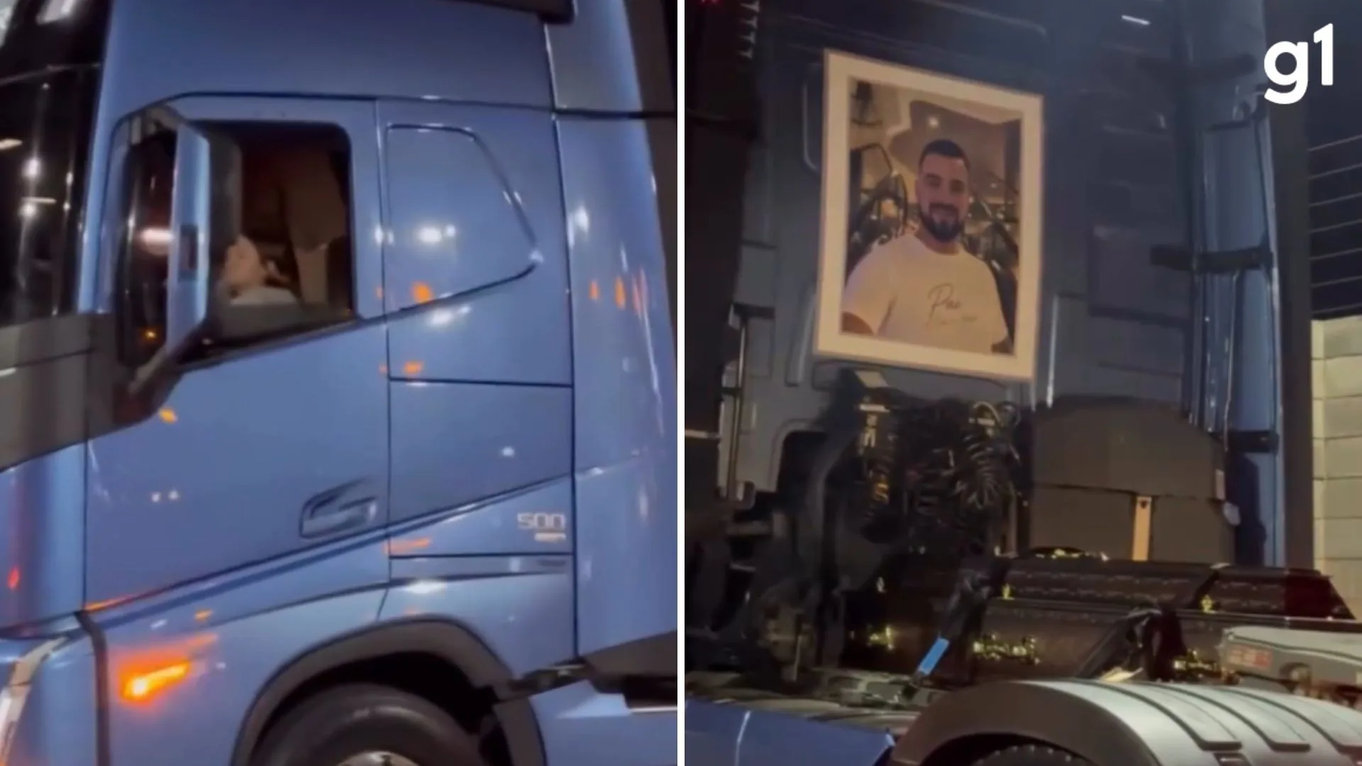 Mãe homenageia caminhoneiro morto em acidente levando caixão em caminhão