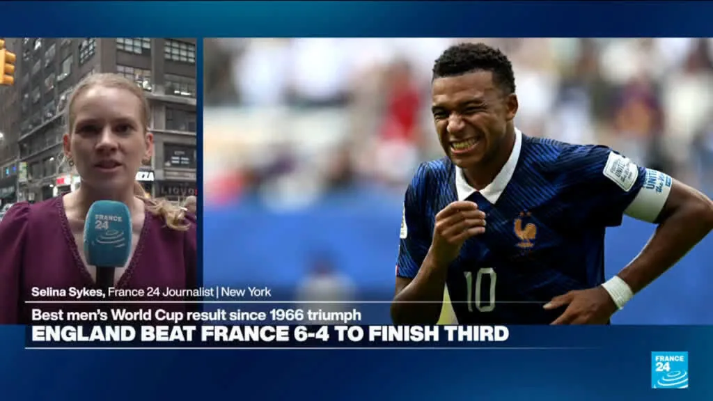 Inglaterra vence França por 6 a 4 e conquista o terceiro lugar