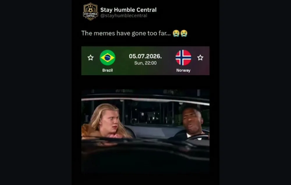 Haaland provoca Vini Jr. sobre meme de 'As Branquelas' e garante: 'Precisamos recriar isso'