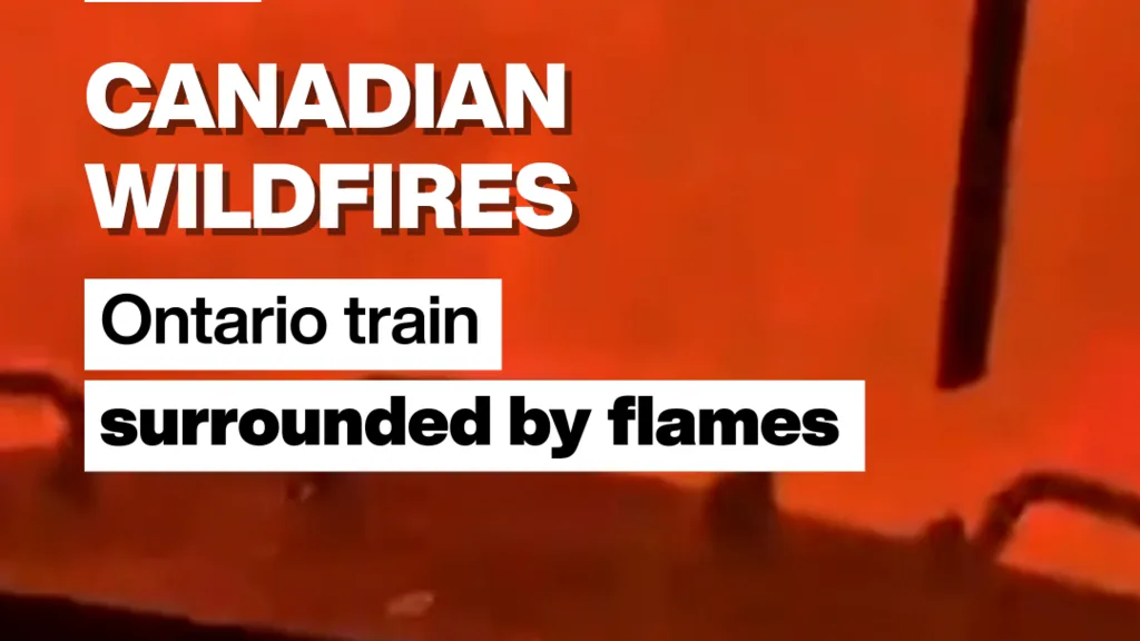 Incêndios no Canadá cercam trem em meio a chamas