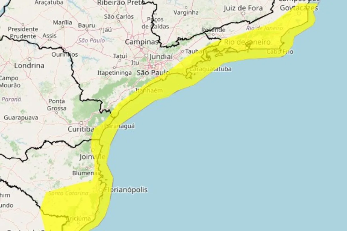 Alerta de ventos costeiros afeta Vale do Paraíba e Litoral Norte