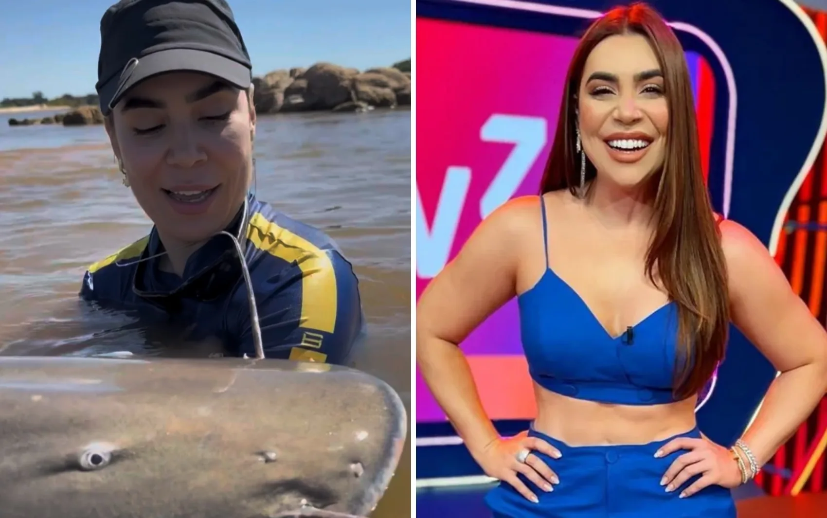 Naiara Azevedo pesca piraíba de 2,4 metros no Rio Araguaia