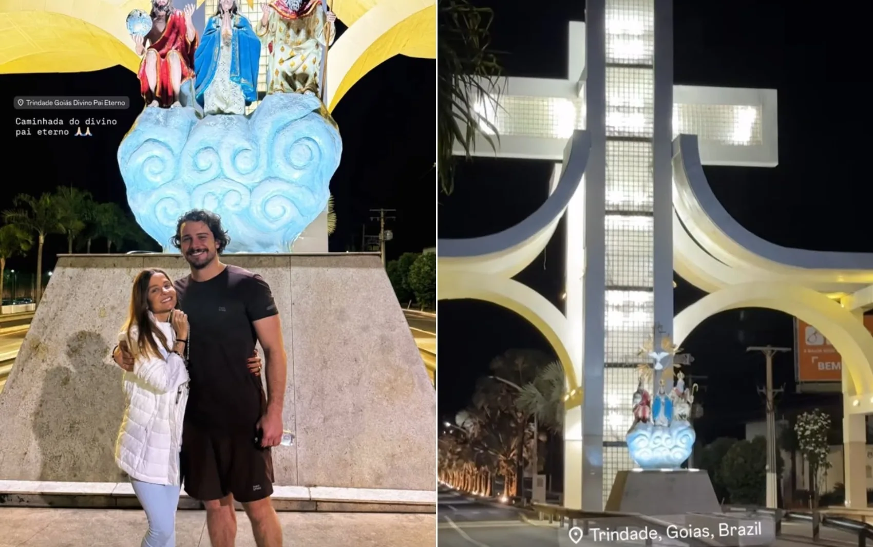 Maiara realiza caminhada a pé com namorado após Romaria do Divino Pai Eterno