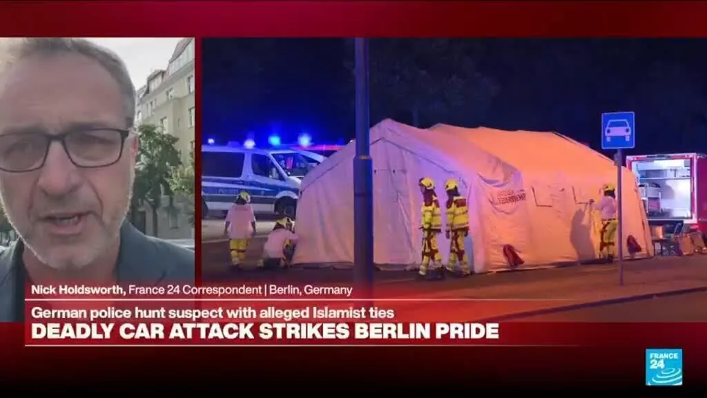 'He may be armed and dangerous': Manhunt continues after man drives vehicle into Berlin Pride event
