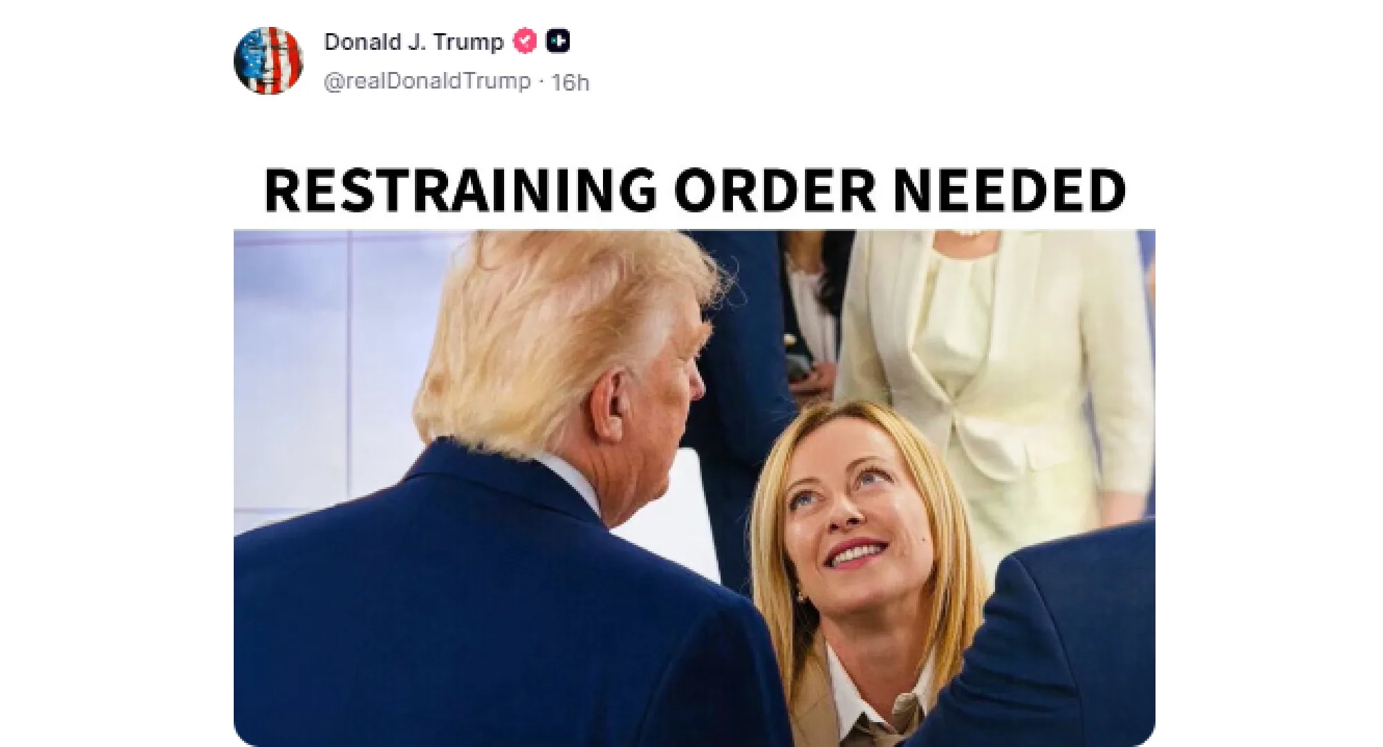 Trump provoca Meloni em rede social antes de cúpula da Otan