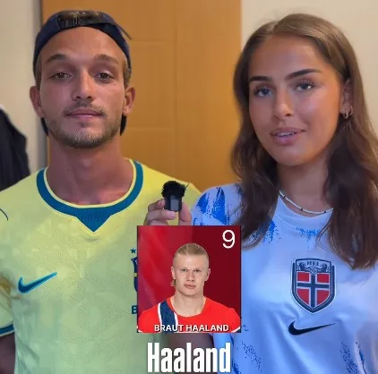 Casal brasileiro e norueguesa protagoniza rivalidade nas redes sociais antes de jogo da Copa do Mundo
