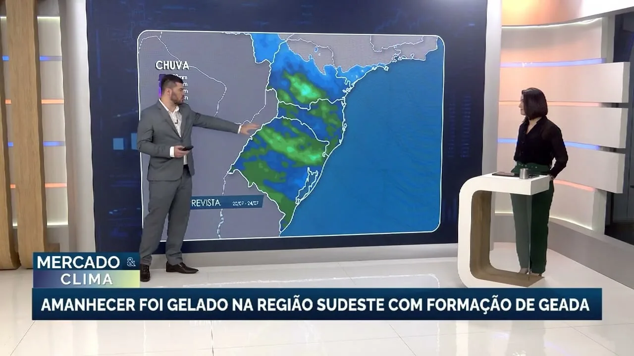 Frio intenso e chuvas fortes marcam início da semana no Sudeste