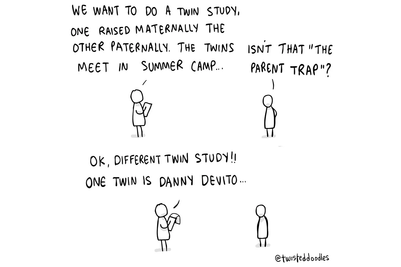 Cartoon aborda estudos sobre gêmeos