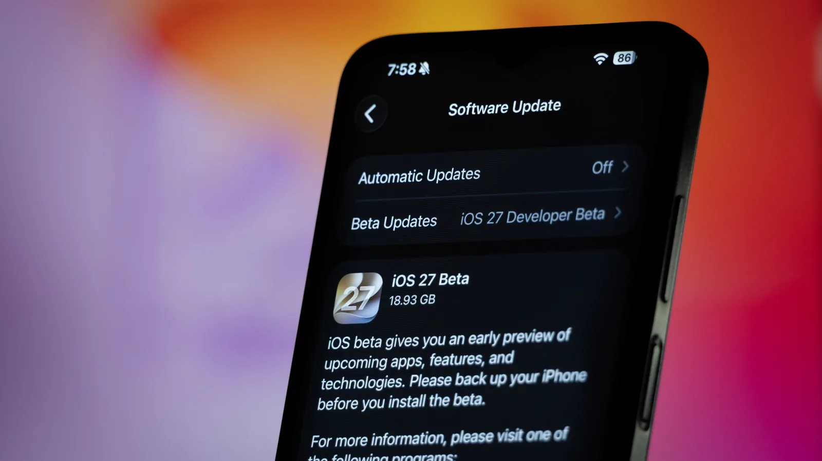 Backup completo é essencial antes de instalar iOS beta
