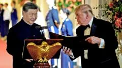 Trump e Xi discutem futuro das relações entre EUA e China em jantar oficial