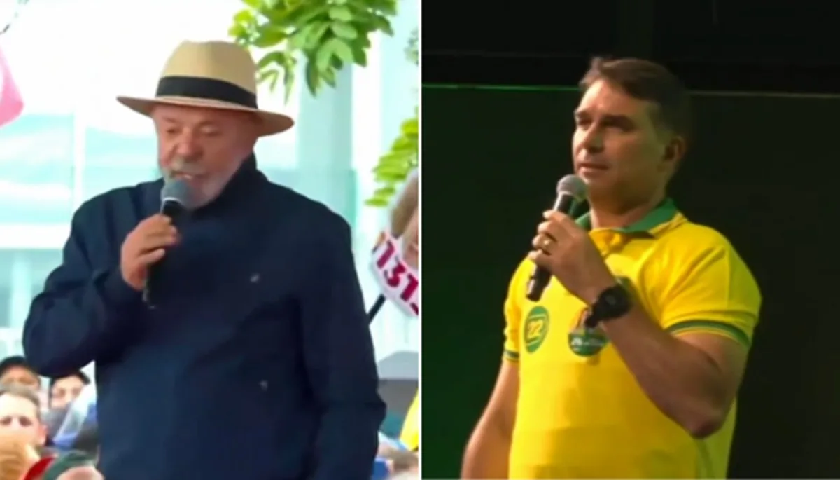 Lula e Flávio Bolsonaro fazem comícios simultâneos em SC, reduto do bolsonarismo