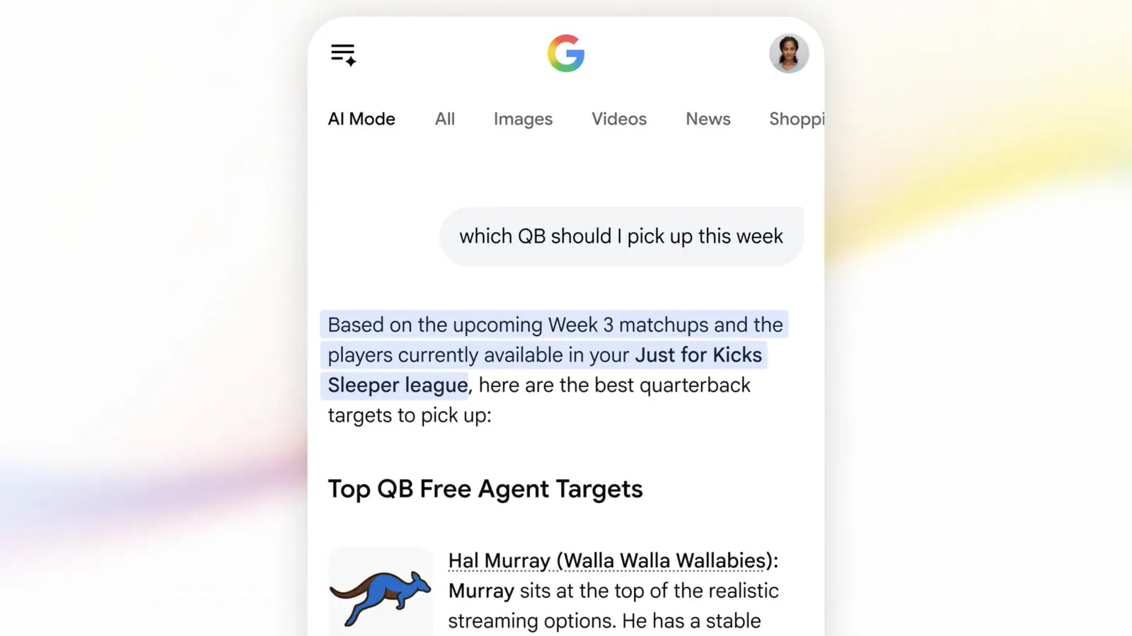 Google lança recurso de AI para auxiliar em fantasy football