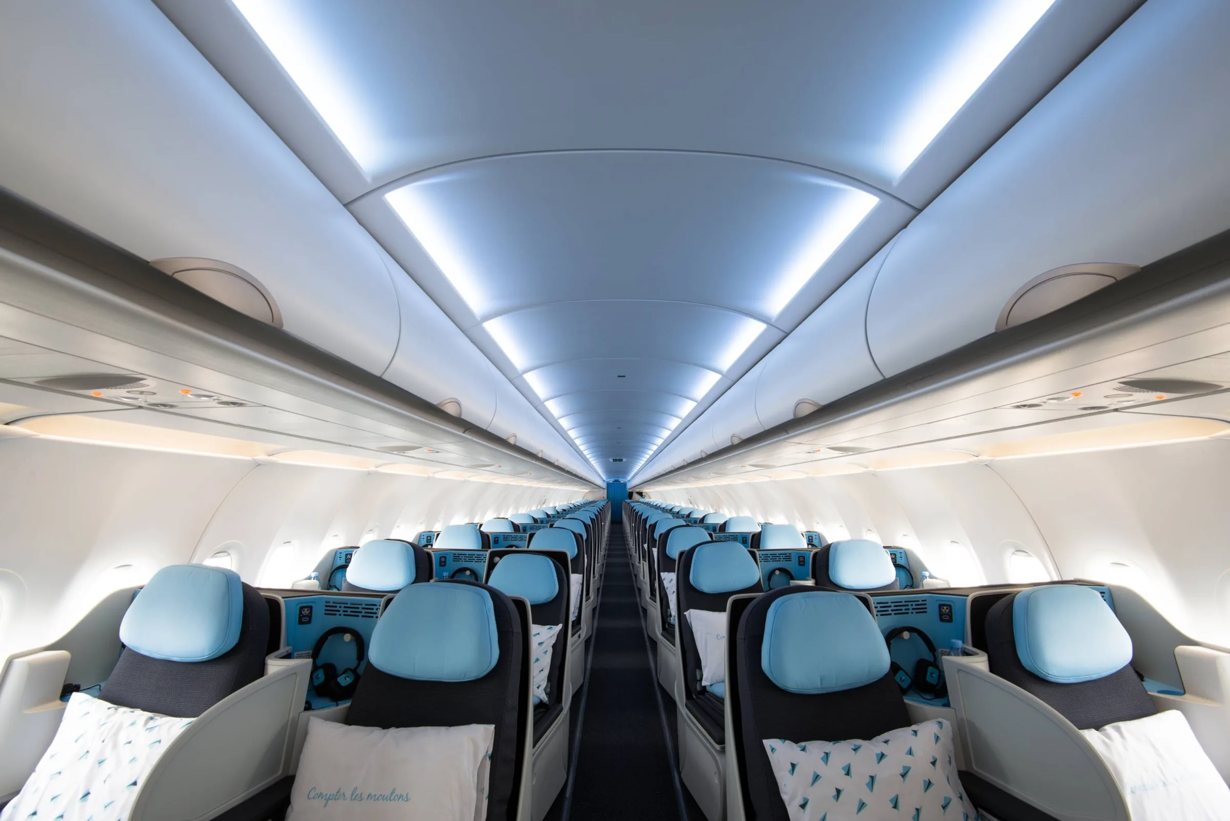 Como é viajar em um avião com apenas classe executiva