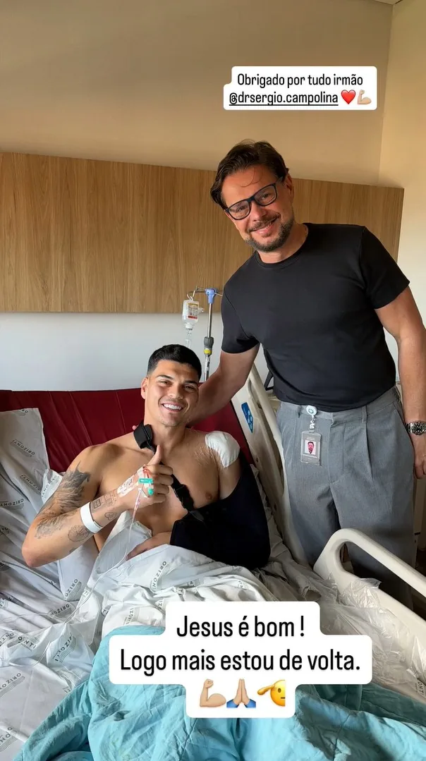 Gabriel Brazão, do Santos, se recupera após cirurgia no ombro