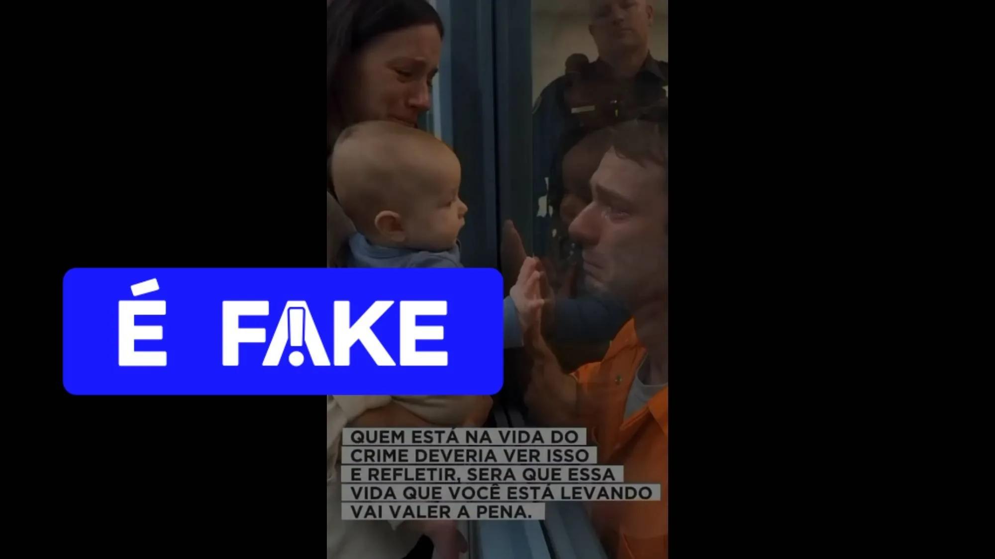 Vídeo de presidiário se emocionando ao abraçar família é falso