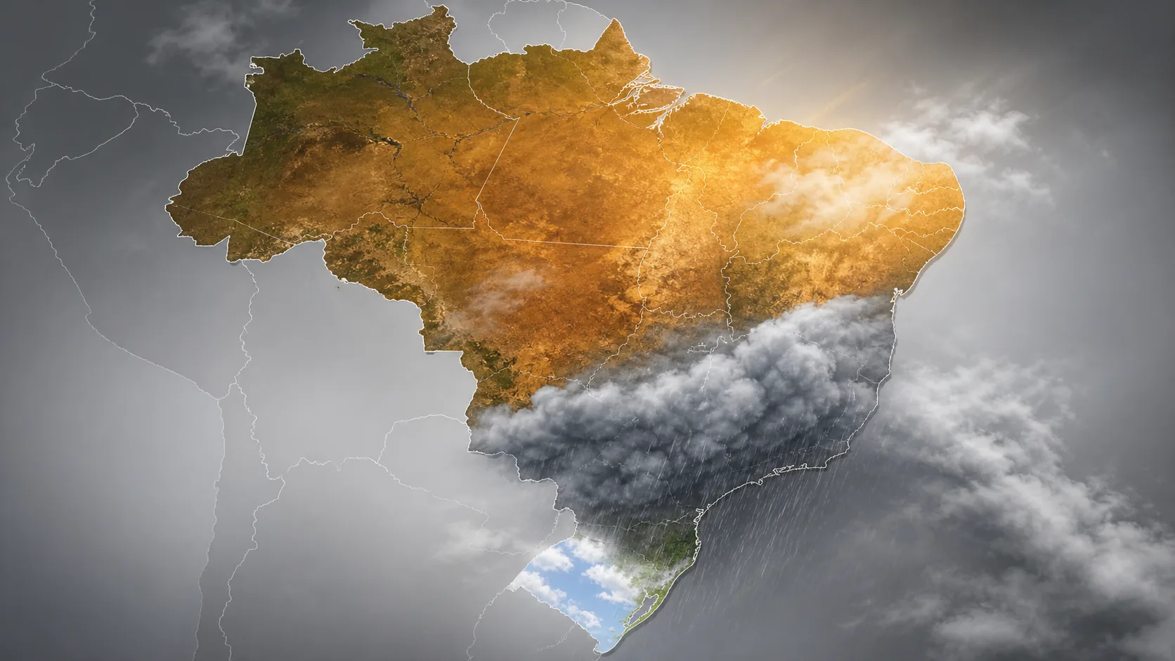 Anticiclone derruba temperaturas no Sul e frente fria avança sobre o Sudeste