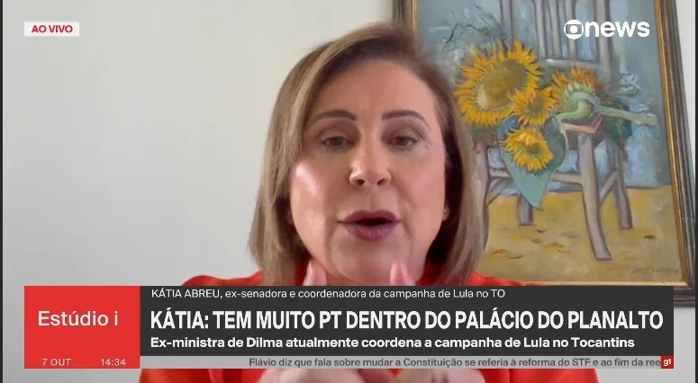 Kátia Abreu critica presença de Janja na campanha de Lula
