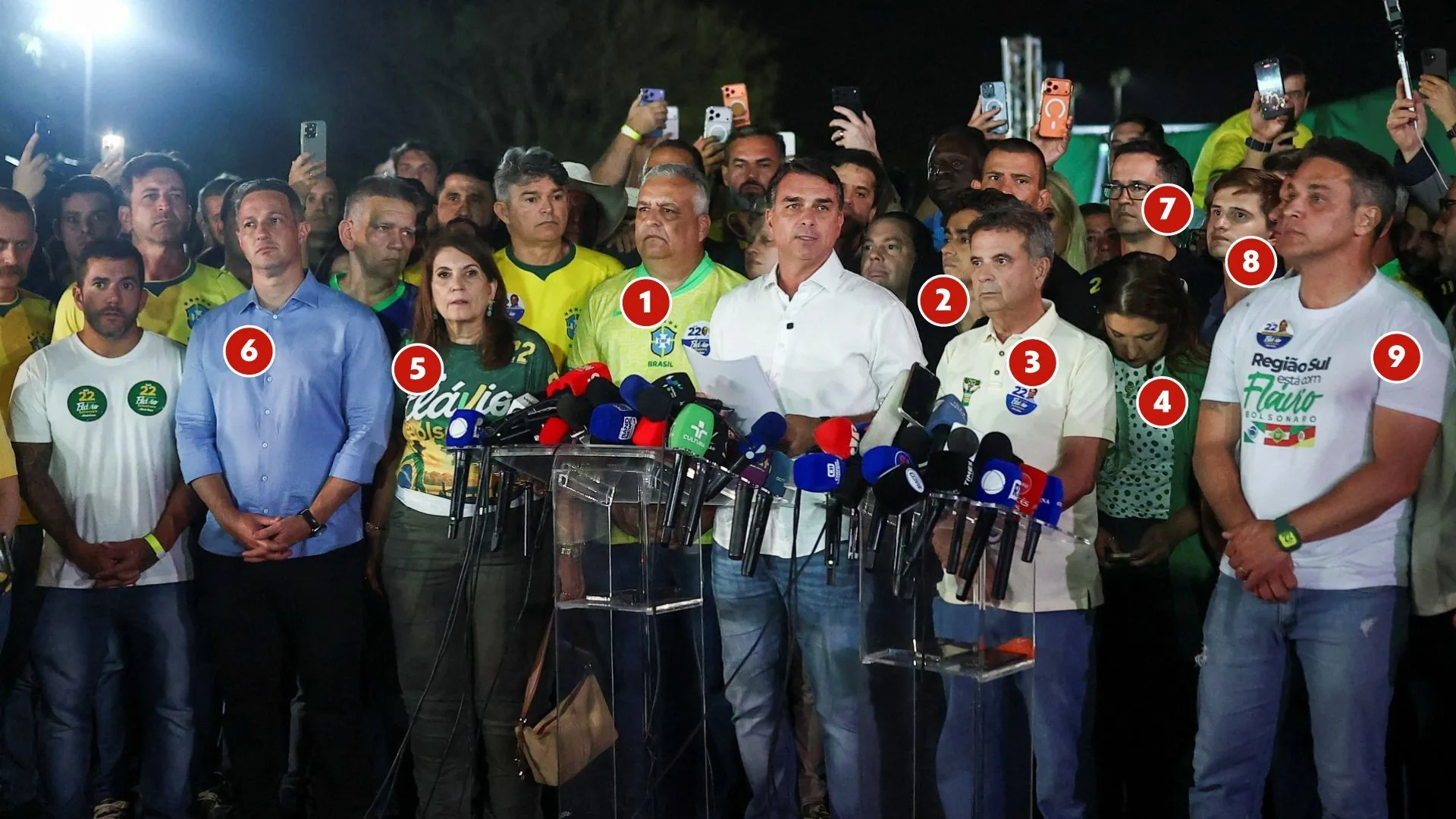 Flávio Bolsonaro faz discurso após derrota em eleição presidencial